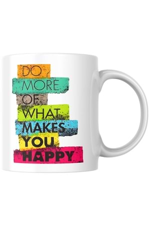 Win Ovro Premium Beyaz Porselen Hediye Kupa Bardak Çift Yön Baskı - Do More Of What Makes you