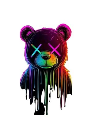 Win Ovro Premium Beyaz Porselen Hediye Kupa Bardak Çift Yön Baskı - Renkli Ayıcık X Colourful