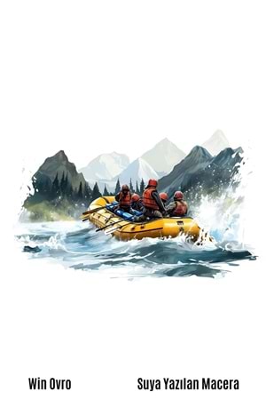 Win Ovro Premium Beyaz Porselen Hediye Kupa Bardak Çift Yön Baskı - Suya Yazılan Macera Rafting