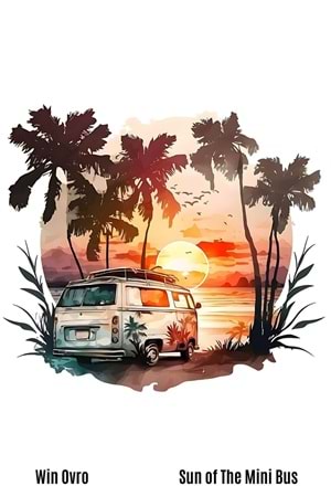 Win Ovro Premium Beyaz Porselen Hediye Kupa Bardak Çift Yön Baskı - Sun of The Mini Bus