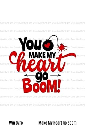 Win Ovro Premium Beyaz Porselen Hediye Kupa Bardak Çift Yön Baskı - Make My Heart go Boom