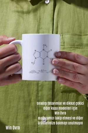 Win Ovro Premium Beyaz Porselen Hediye Çift Yön Baskılı Kupa Bardak - Chemical Coffee Kimyasal Kahve