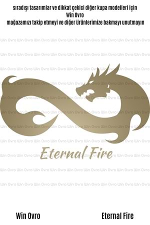 Win Ovro Premium Beyaz Porselen Hediye Çift Yön Baskılı Kupa Bardak - Eternal Fire