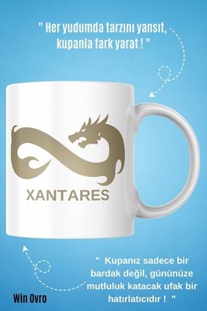 Win Ovro Premium Beyaz Porselen Hediye Çift Yön Baskılı Kupa Bardak - Eternal Fire XANTARES