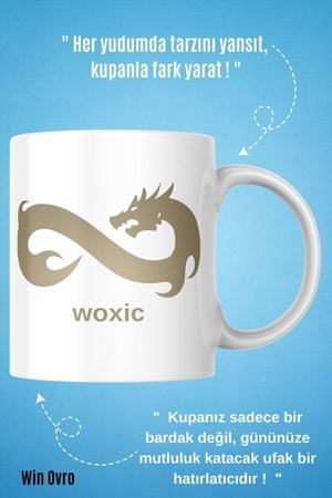 Win Ovro Premium Beyaz Porselen Hediye Çift Yön Baskılı Kupa Bardak - Eternal Fire woxic