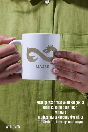 Win Ovro Premium Beyaz Porselen Hediye Çift Yön Baskılı Kupa Bardak - Eternal Fire MAJ3R