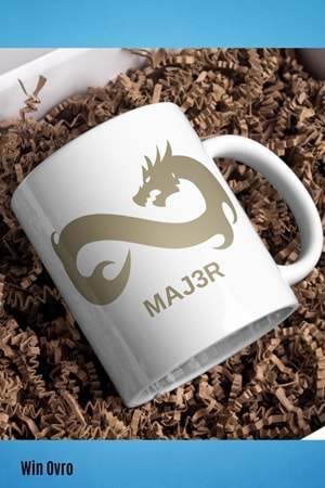 Win Ovro Premium Beyaz Porselen Hediye Çift Yön Baskılı Kupa Bardak - Eternal Fire MAJ3R