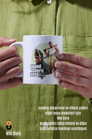 Win Ovro Premium Beyaz Porselen Hediye Çift Yön Baskılı Kupa Bardak - Grand Theft Auto Five V 5 - 02