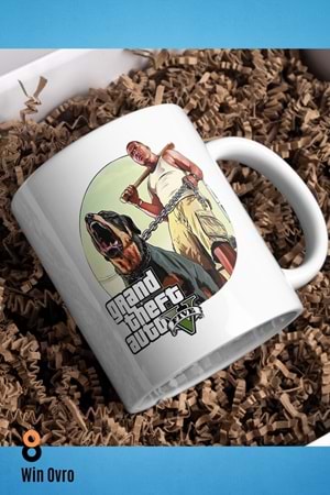 Win Ovro Premium Beyaz Porselen Hediye Çift Yön Baskılı Kupa Bardak - Grand Theft Auto Five V 5 - 02