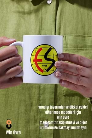 Win Ovro Premium Beyaz Porselen Hediye Çift Yön Baskılı Kupa Bardak - EskişehirSpor