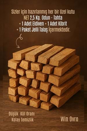 Win Ovro Semaver Yakacak Kuru Tahta Odun 2,5 Kg. Tutuşturmalık Soba Şömine Mangal Kamp Doğaya Uygun