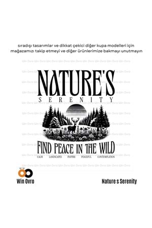 Win Ovro Premium Beyaz Porselen Hediye Çift Yön Baskılı Kupa Bardak - Nature s Serenity