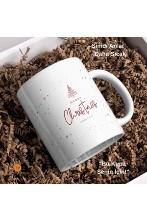 Win Ovro Premium Beyaz Porselen Hediye Çift Yön Baskılı Kupa Bardak - Merry Christmas Happy New 2
