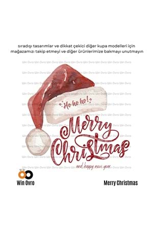 Win Ovro Premium Beyaz Porselen Hediye Çift Yön Baskılı Kupa Bardak - Merry Christmas Happy New 5