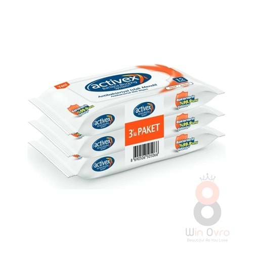 Activex Antibakteriyel Islak Mendil Aktif Cep Boy Islak Mendil 3 x 15 Adet