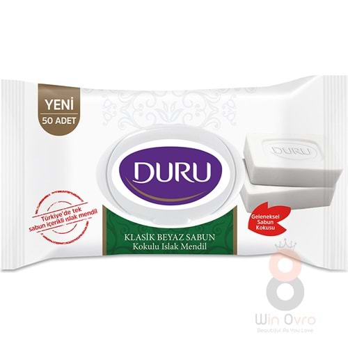 Duru Beyaz Sabun Kokulu Islak Mendil 50 Adet