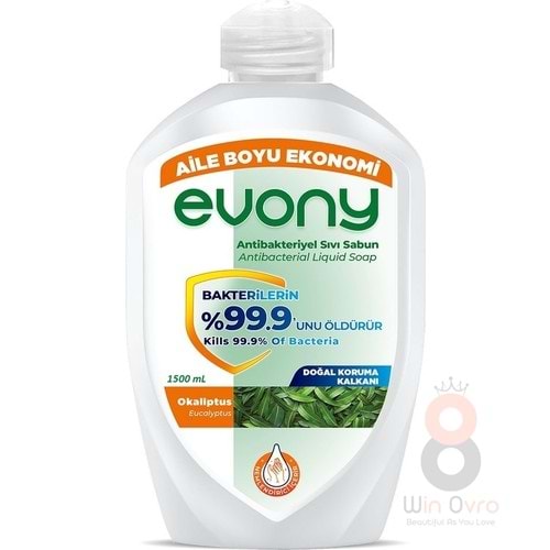 Evony Antibakteriyel Sıvı Sabun Okaliptüs 1500 ml.