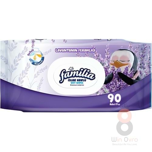 Familia Islak Havlu Mendil Lavantanın Ferahlığı 90 Yaprak Plastik Kapaklı Tekli Pk