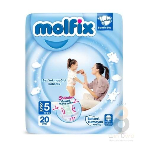 Molfix Çocuk Bezi 3D No:5 Junior 20'li Paket 11-18 Kg