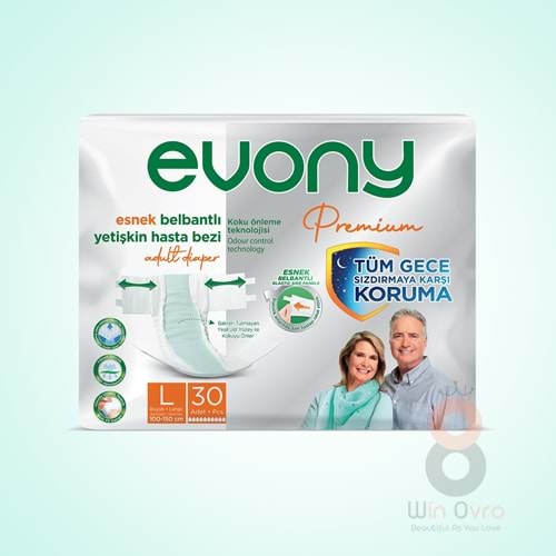 Evony Premium Yetişkin Bezi Large 30 Adet