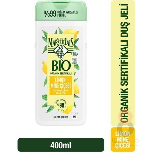 Le Petit Marseillais BIO Organik Sertifikalı Limon Mine Çiçeği Duş Jeli 400 ml