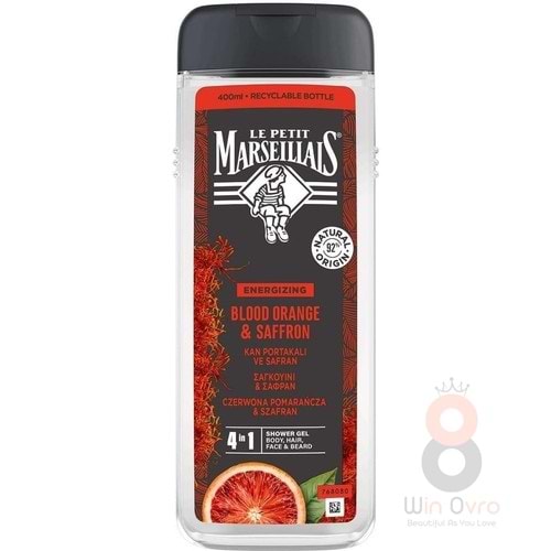 Le Petit Marseillais Duş Jeli For Men Kan Portakalı ve Safran 400 ml