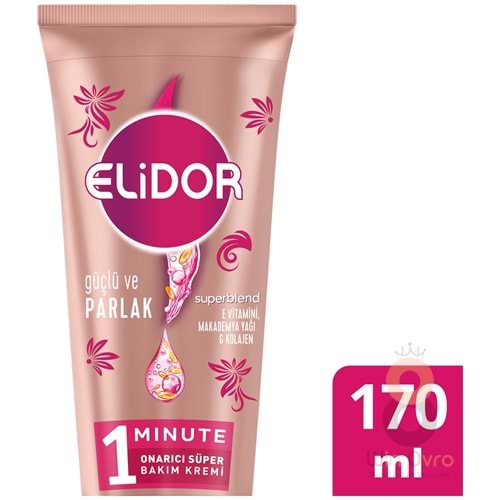 Elidor 1 Minute Onarıcı Süper Saç Bakım Kremi Güçlü ve Parlak 170 ml