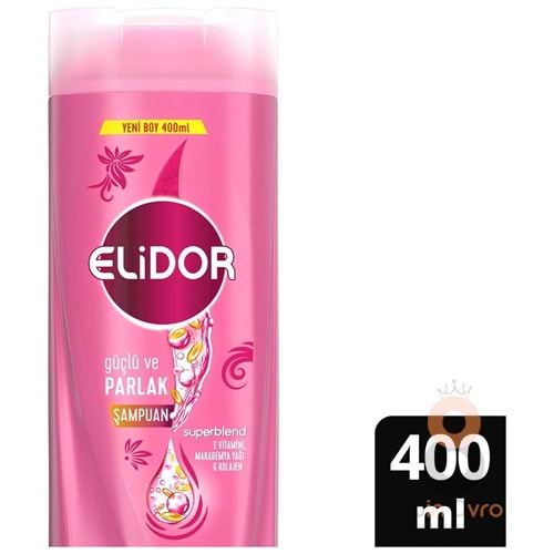Elidor Superblend Saç Bakım Şampuanı Güçlü ve Parlak E Vitamini Makademya Yağı 400 ml