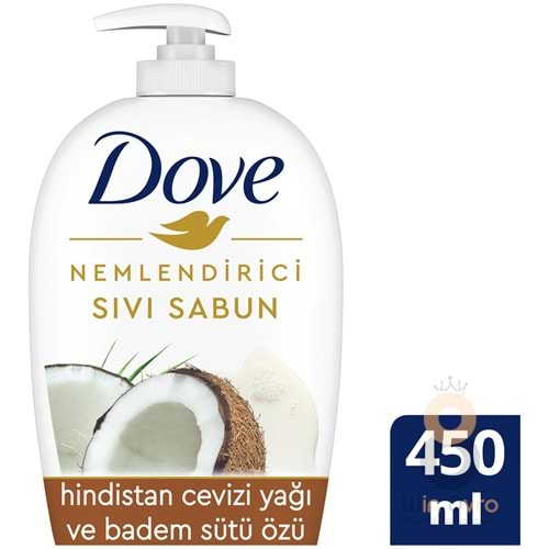 Dove Nemlendirici Sıvı Sabun Hindistan Cevizi Yağı ve Badem Sütü Özü - 450 ml