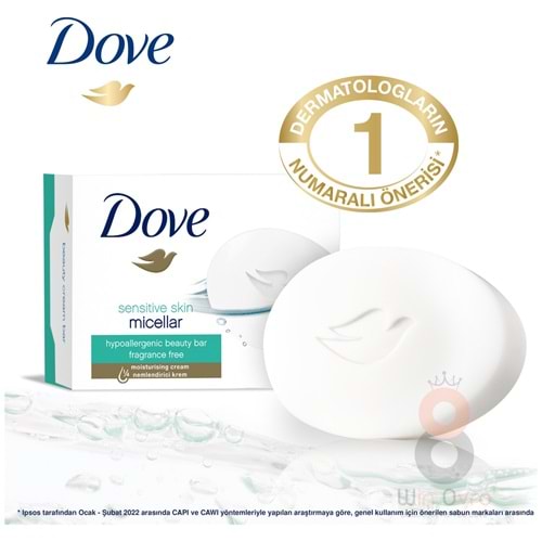Dove Beauty Cream Bar Katı Güzellik Sabunu Micellar Hassas Ciltler için Nemlendirici Etkili 90 g