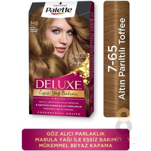 Palette Deluxe Yoğun Renkler 7-65 Altın Parıltılı Toffee Saç Boyası