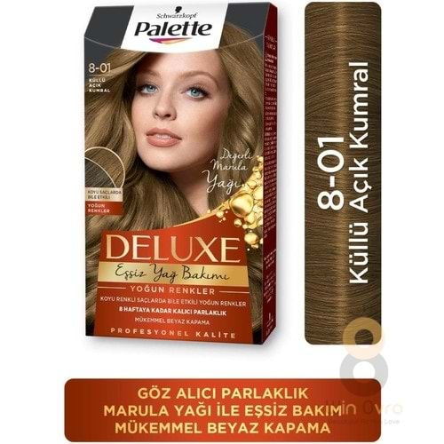 Palette Deluxe Yoğun Renkler 8-01 Küllü Açık Kumral Saç Boyası