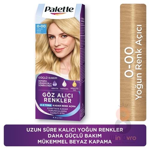 Palette Göz Alıcı Renkler Saç Boyası 0-00 Yoğun Renk Açıcı Süper Açık Sarı