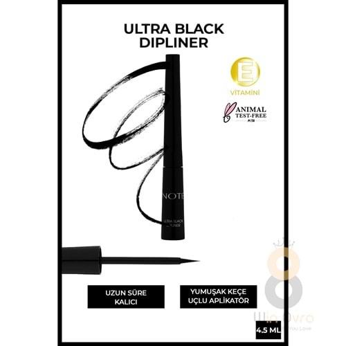 Note Ultra Black Dipliner Keçe Fırça Uçlu