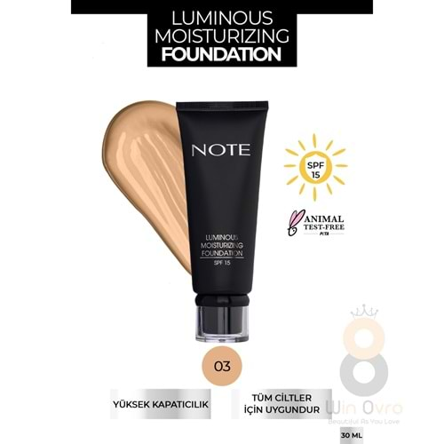 Note Luminous Moisturizing Fondöten 03 Medium Beige