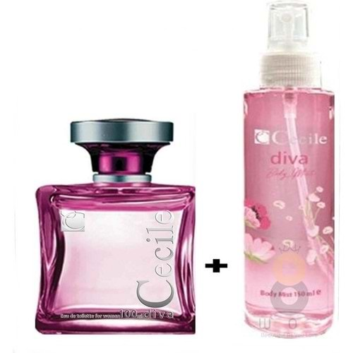 Cecile Diva 100 ml Kadın Parfüm + Cecile Diva Body Mist Sprey 150 ml