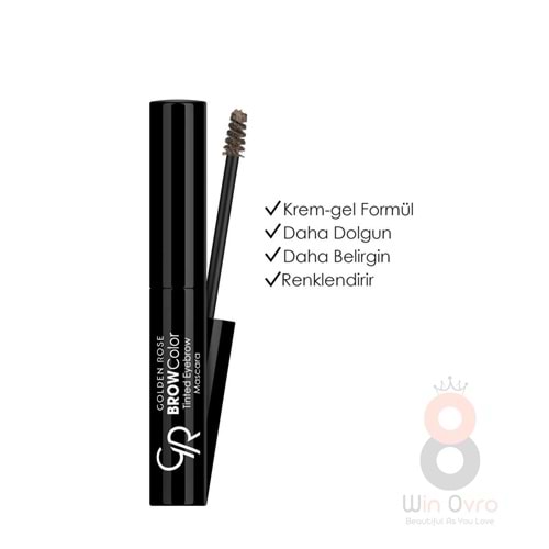 Golden Rose Brow Color Tinted Eyebrow Mascara-02 Light Brown-Kaş Maskarası