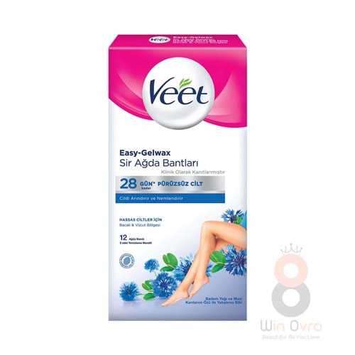 Veet Ağda Bandı 12'Li Hassas Ciltler Için