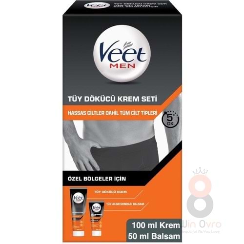 Veet Men Özel Bölgeler İçin Tüy Dökücü Krem Seti 100 & 50 ml