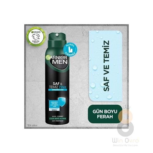 Garnier Men Saf ve Temiz Aerosol 150 ml Sprey