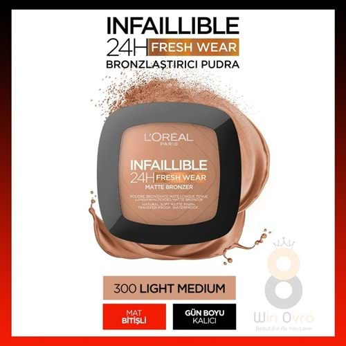 Loreal Paris Infaillible 24H Fresh Wear Bronzlaştırıcı Pudra - 300 Light Medium