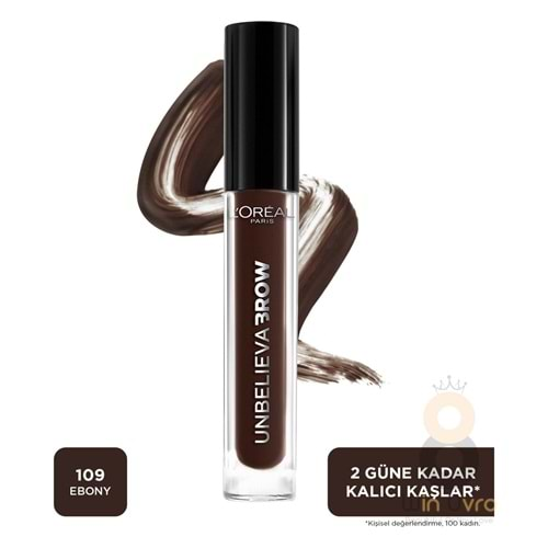 Loreal Paris Uzun Süre Kalıcı Kaş Jeli Unbelieva Brow - 109 Ebony