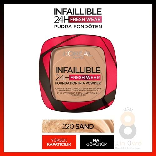 Loreal Paris Infaillible 24H Fresh Wear Pudra Fondöten 220 Sand