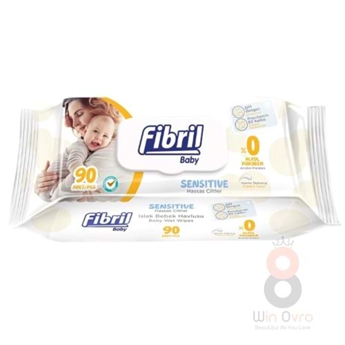 Fibril Islak Havlu Mendil 90 Yaprak Baby Sensitive Plastik Kapaklı Tekli Pk
