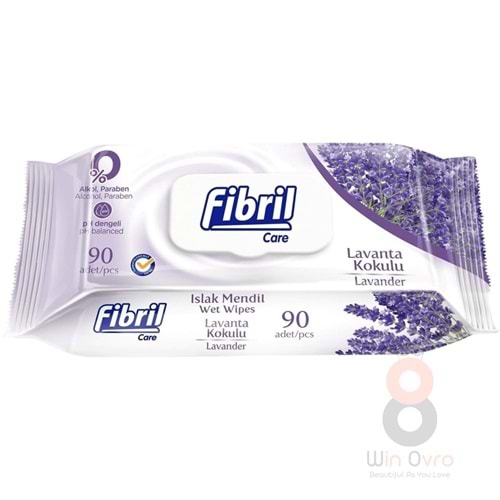 Fibril Islak Havlu Mendil 90 Yaprak Lavanta Plastik Kapaklı Tekli Pk