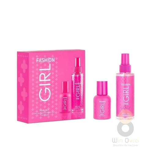 Fashion Girl edt Parfüm 50 ml + Body Mist Vücut Spreyi Pink 150 ml