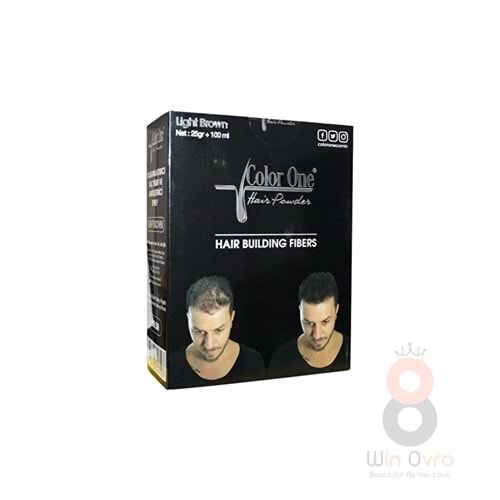 Color One Dolgunlaştırıcı Saç Fiberi Açık Kahverengi 25gr + Sabitleştirici sprey 100 ml Set