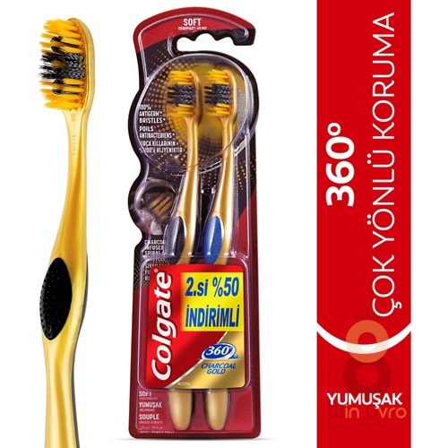 Colgate 360 Gold Diş Fırçası Yumuşak 1+1