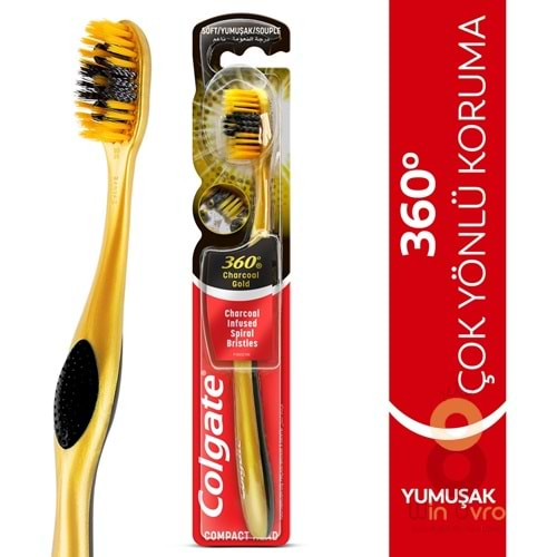 Colgate 360 Charcoal Gold Yumuşak Diş Fırçası