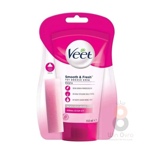 Veet Normal Ciltler için Duşta Tüy Dökücü Krem 150 ml -Sünger Hediyeli